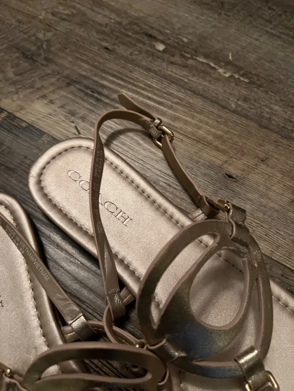 Coach Sandals Champagne Color Size 11
